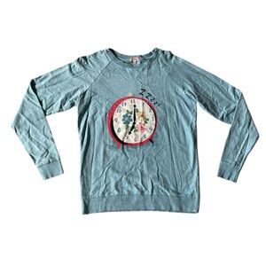 Cath Kidston Light Blue Clock Print Sweatshirt Size XS